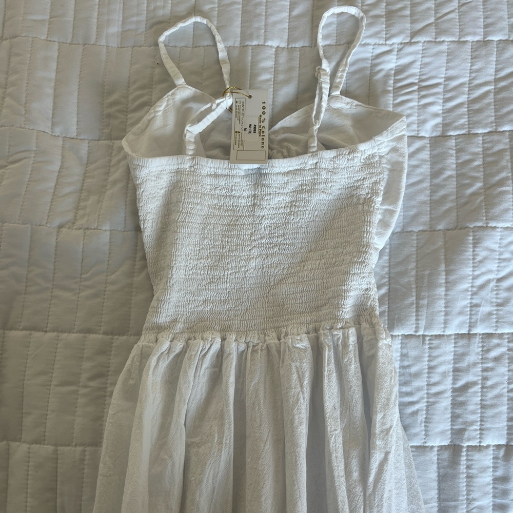 White Maxi Sundress with Knot Front - Picture 5 of 6